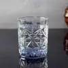 Venta al por mayor de fábrica vaso de agua de vidrio de colores para hotel estrella, restaurante, vaso de jugo para el hogar, vaso corto de malla para whisky