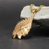 Estilo étnico indio acero de titanio colgante para hombre retro moderno punk hip hop retrato collar joyería venta directa