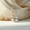 Pendientes de Tachuela con Pedrería Trendy Coreanos y Japoneses con Pasadores de Plata S925, Ganchos para Oreja Sencillos de Cobre con Circonita de Moda y Únicos para Mujer