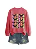 Amazon eBay sitio independiente moda personalizada nueva sudadera a rayas coloridas con temática de murciélago de Halloween para comercio exterior