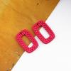 Accesorios de joyería hechos a mano DIY imitación ratán tejido redondo rectangular hueco resina colgante aretes aretes material