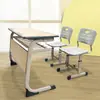 Escritorio y silla para estudiante de entrenamiento de persona doble, escritorio y silla de aula, mesa de tutoría, escritorio de aprendizaje institucional, cuidado después de la escuela, escritorio escolar