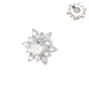 Clavos para Hélice de Flor de Zirconia Transfronterizos, Accesorios de Clavos para Oreja Microincrustados de Gama Alta, Joyería para Piercing DIY, Pendientes para Uña de Labio