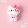 Acessórios de resina DIY de gato com laço para capas de celular, tamancos, presilhas de cabelo, caixas de armazenamento, adesivos para copos de água e materiais decorativos