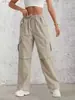 Pantalones Cargo de Tiro Alto con Cordón Transfronterizos Europeos y Americanos 2026 para Mujer Rectos Sueltos Elegantes Casuales de Trabajo