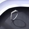 PAG & MAG em forma de V 925 prata leve luxo diamante zircão incrustado anel de pérola feminino Yiwu vendas diretas da fábrica