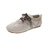 Tênis de Treino Alemão de Couro Feminino Primavera 2026 Aggan Shoes Retro Casual Sapatos Brancos Aumento Invisível de Altura 4cm