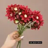 Flores Artificiais 3 Margaridas Margarida Africana Buquê Decoração de Casamento ao Ar Livre Arte Floral para Casa Flores Falsas de Seda Atacado