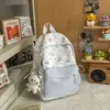 Mochila para Secundaria y Preparatoria, Estilo Coreano, Ligera, Fresca y Sencilla, Gran Capacidad, Estampado de Niña Linda, Estilo Académico, Mochila de Doble Hombro