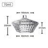 Tarro de Dulces Estilo Europeo, Tarro de Almacenamiento de Vidrio, Azucarero con Rayas Verticales, Caja de Almacenamiento de Joyas con Forma de Yurta, Bol de Cristal Transparente para Desmagnetización