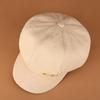 Hebilla de Cinturón de Otoño e Invierno Sombrero Octogonal de Calabaza para Mujer Invierno Pequeño para Mostrar la Cara para Mujer Cálido para Exterior Sombrero de Visera Británico Boina