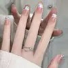 Manicura Uñas Portátiles Ojo de Gato Parches de Uñas Hechos a Mano Color Champaña Uñas Postizas Mayoreo Extraíbles y Versátiles