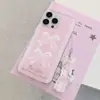 Capa de Celular Rosa com Laço de Renda IMD de Camada Dupla para Meninas Adequada para Apple 16Pm Fofa 13 Iphone15Pro