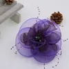 0363 fabricantes al por mayor para niños flor de gasa europea y americana temperamento flor para cabeza de escenario y fiesta horquilla con diamantes accesorios para el cabello