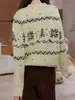 Suéter Amarillo de Estilo Coreano de Moda Fair Isle para Mujer, Tejido Grueso Cálido de Invierno 2026, Suave y Acogedor Top de Lana