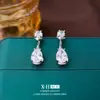 Pendientes de Zirconia con Forma de Gota Geométrica Estilo Coreano Ins, Exquisitos Pendientes de Lujo Ligero de Gama Alta, Pendientes Elegantes y con Estilo para Mujer