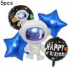 Globo de Astronauta Decoración de Fiesta de Cumpleaños para Niños Astronauta de Dibujos Animados Cohete Nave Espacial Set de Globos de Película de Aluminio