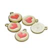 Colgante redondo de aleación con forma de gota de aceite de 2 mm con forma de corazón, ideal para pulseras, collares y llaveros.