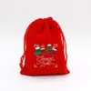 Fornecimento Direto Transfronteiriço Grande Saco Vermelho de Veludo de Natal Saco para Embalagem de Presente de Joias Saco de Presente para Doces de Maçã do Papai Noel