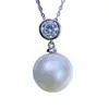 Accesorios de Perlas DIY Plata de Ley S925 Engaste Vacío Moda Simple Diseño de Circonita Burbuja Colgante Dulce Versátil