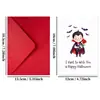 Compra directa transfronteriza de tarjetas de felicitación de Halloween, lindas tarjetas de mensaje de bendición festiva de vampiro con juego de sobres