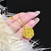 Estilo Xiaohongshu Flor de Loto Hueca Símbolo de Fortuna Brújula de los Ocho Tesoros Collar Colgante Redondo de Filigrana Collar con Diseño de Cadena para Suéter