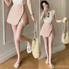 Pantalones Cortos Estilo Chanel para Mujer Verano 2026 Nuevo Estilo Traje Falda-Pantalón Línea A Cintura Alta Pantalones de Pierna Ancha Bootcut Ropa de Abrigo Falda-Pantalón con Botones