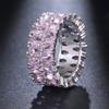 Anillo de circón con doble fila de gotas de agua de Ai Er Mosha para hombre y mujer, con diamantes, al por mayor
