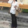 Chic Coreano 2026 Principios de Primavera Nuevo Estilo Francés Versátil Elegante Ceñidor de Cintura con Lazo Camisa de Manga Larga para Mujer
