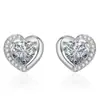 Venta caliente pendiente de plata en forma de corazón Pendiente de corazón eterno de diamante de color pendiente corazón oceánico pendiente de amor pendiente regalo