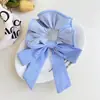 Estilo Coreano Estilo Fresco Tira de Tecido Laço Listrado Anel de Cabelo Intestino Grosso Senso de Alto Padrão Flor de Cabeça para Rabo de Cavalo Baixo Prendedor de Cabelo Feminino Bola