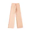 Pantalones casuales de estilo europeo y americano para yoga, fitness y cintura delgada, pantalones rectos holgados de verano, pantalones de pierna ancha estilo perezoso para casa, hasta el suelo