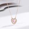 Colar de Prata Esterlina Coração Pulsante Feminino Estilo Ins Pingente de Cristal Luz Luxo Design de Nicho Corrente para Clavícula Versátil Joia