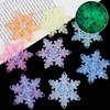 5 Contas de Floco de Neve Acrílicas Luminosas Cor Sólida Transparente Furo Passante Contas de Floco de Neve DIY Corrente de Celular Pingente de Joia