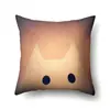 Funda de almohada de poliéster con estampado de animales de dibujos animados, funda de almohada de piel de melocotón, funda para cojín lumbar, funda para cojín lumbar de coche QTA43