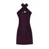 Ropa de Mujer al por Mayor Transfronteriza Vestido Bodycon Plisado Sexy para Chicas Calientes Vestido de Tubo con Cuello Halter Nuevo de Verano para Mujer