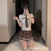 Uniforme de ropa interior sexy para campus JK Spice Girls, cintura ajustada, estilo japonés, estilo universitario sexy, camisa corta con corbata, falda plisada, puro deseo