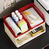 Estante de Almacenamiento Dopamina Escritorio Multicapa Plegable Estante de Snacks Estante de Almacenamiento de Cosméticos Cesta de Almacenamiento Plegable