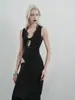 Body Sexy de Encaje Nudo Hueco sin Mangas en Stock con Elegante Diseño de Cuello en V Ajustado para Mujer