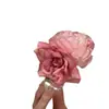 Pinza para el pelo de flor de rosa rosa dulce y atmosférica, Accesorio para el pelo para sesión de fotos de primavera y verano, Estilo de vacaciones en la playa