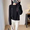 Suéter de punto trenzado de tres cabos con cuello redondo para mujer, prenda base para otoño e invierno, tejido grueso, elegante, holgado, versátil