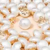 Botones Metálicos de Resina con Forma de Copo de Nieve y Perlas Artificiales, Exquisitos Botones Vintage para Camisas, Botones Decorativos para Tejidos, Cárdigans y Chaquetas
