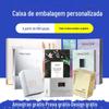 Caixa de embalagem para cosméticos e roupas íntimas em cartão dourado e prateado, caixa de papel de couro bovino, caixa de máscara de cartão branco, capa para céu e terra, caixa de presente dobrável