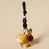 Novo Chaveiro Pingente Esculpido à Mão em Madeira de Guaxinim Gato, Decoração Fofa de Gato para Mochila, Presente de Aniversário para Mulheres