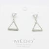 Aretes de Aguja de Plata S925 Estilo Coreano Aretes Triangulares Cuadrados de Diamantes Aretes Coreanos Dongdaemun de Imitación de Concha para Mujer