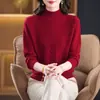 Suéter Feminino Outono Inverno Malha Trançada com Diamantes Gola Meio Alta Estilo Novo Transfronteiriço Peça Versátil para Usar por Cima Suéter Base Espesso Multicor