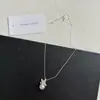 Collar Colgante de Perla con Micro Pavé de Circonita de Cobre para Mujer Moda Elegante Diseño de Nicho Pendientes Cadena para Clavícula de Gama Alta Accesorios