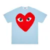 Bestseller transfronterizo: Nueva camiseta de pareja estilo japonés con estampado de corazón de Comme des Garcons, unisex de manga corta con estampado CDG de Play Bao Ling