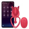 Vibrador Vestível Raposa Vermelha para Uso ao Ar Livre App Controle Remoto Sem Fio Ovo Vibratório Anel de Bloqueio Vibratório Produtos para Adultos Atacado