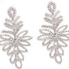 Pendientes de hojas geométricas con diamantes de imitación de AliExpress, tendencia de temperamento, pendientes exagerados con diamantes, pendientes europeos y americanos.